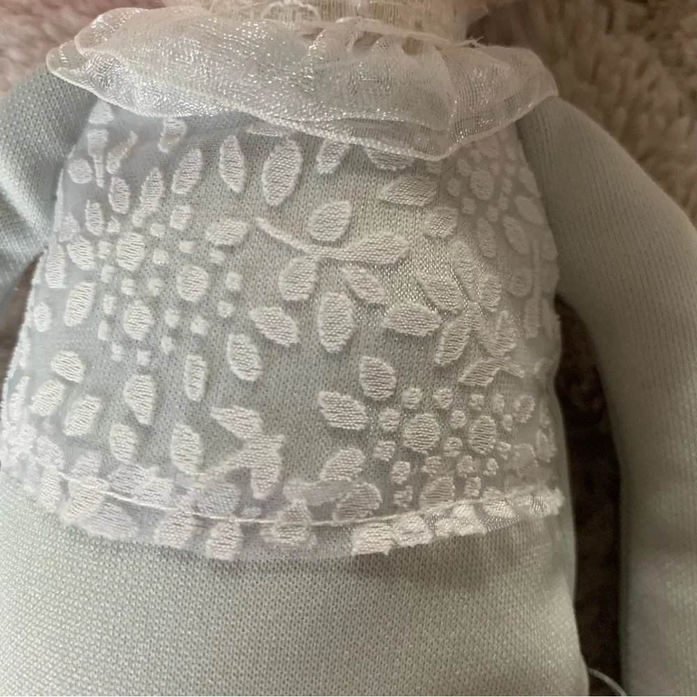 Metoo Angela Plush Doll Cloth Soft Gray Dress Pink Bunny Ears 14